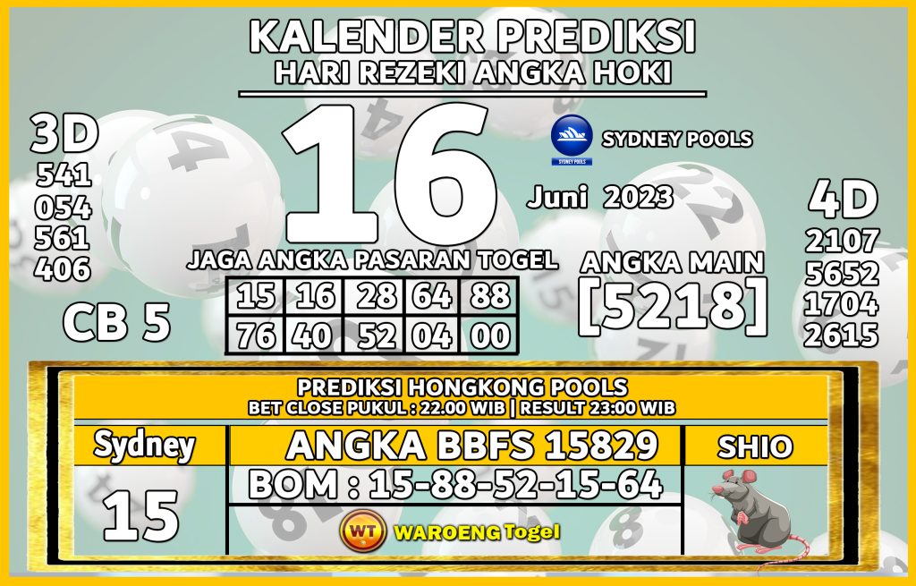 Prediksi Togel Bocoran SDY Jumat 16 Juni 2023  