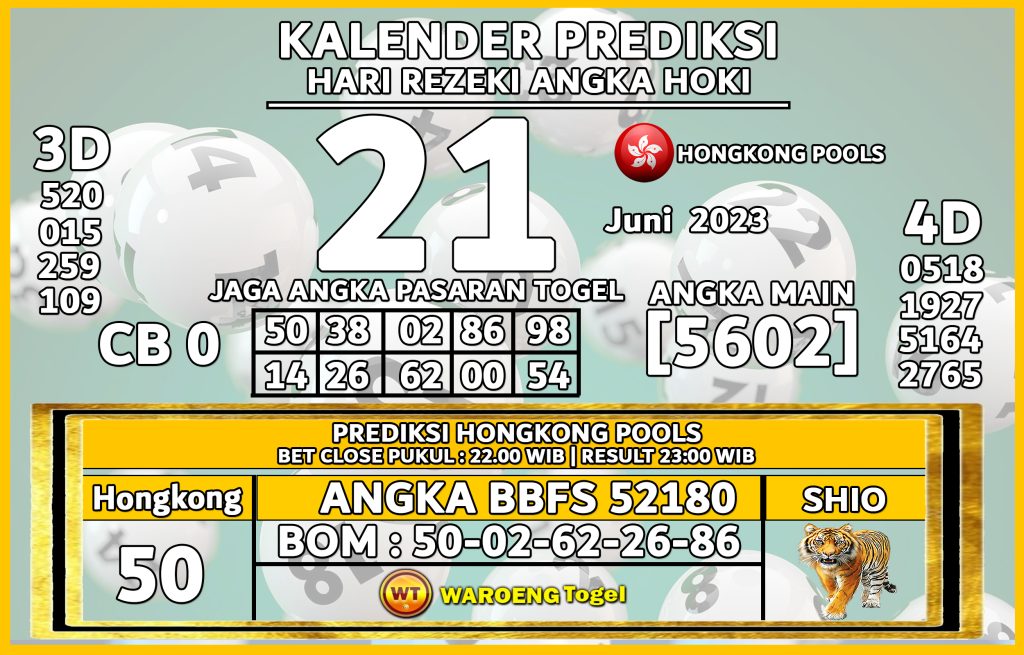 Prediksi Togel Bocoran HK Rabu 21 Juni 2023  