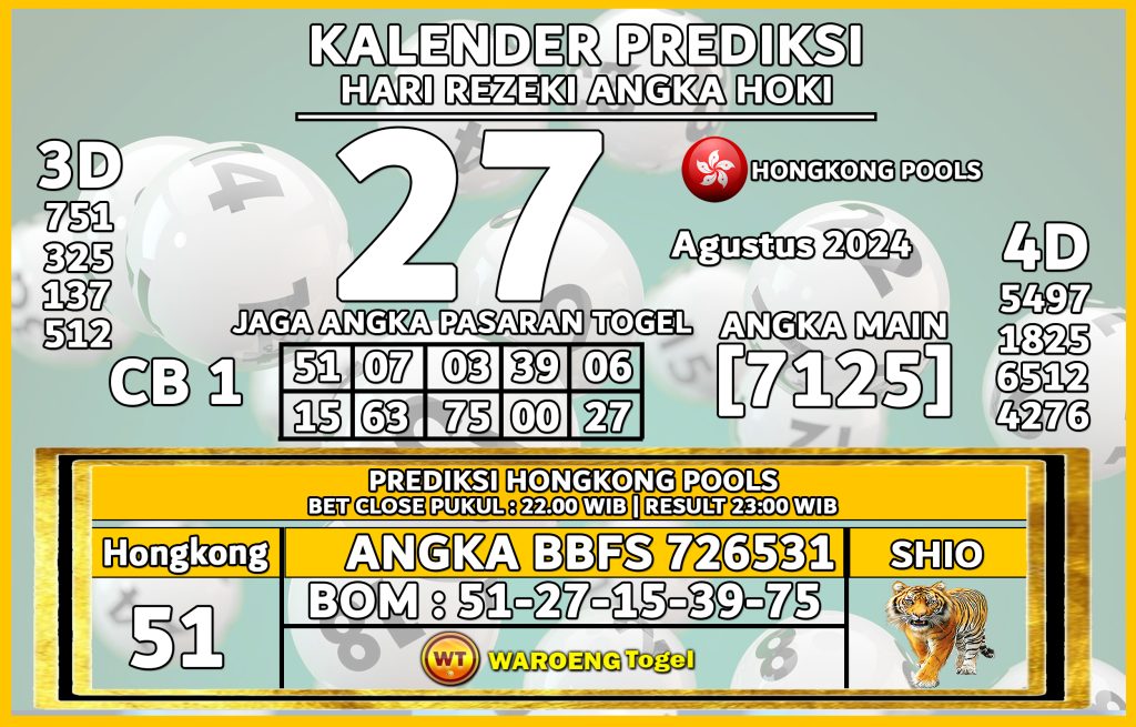 Prediksi Togel Bocoran HK Selasa 27 Agustus 2024