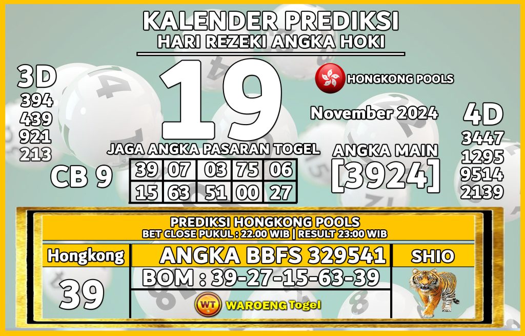 Prediksi Togel Bocoran HK Selasa 19 November 2024