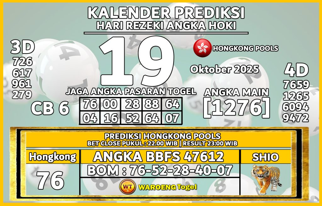 Prediksi Togel Bocoran HK Minggu 19 Oktober 2025