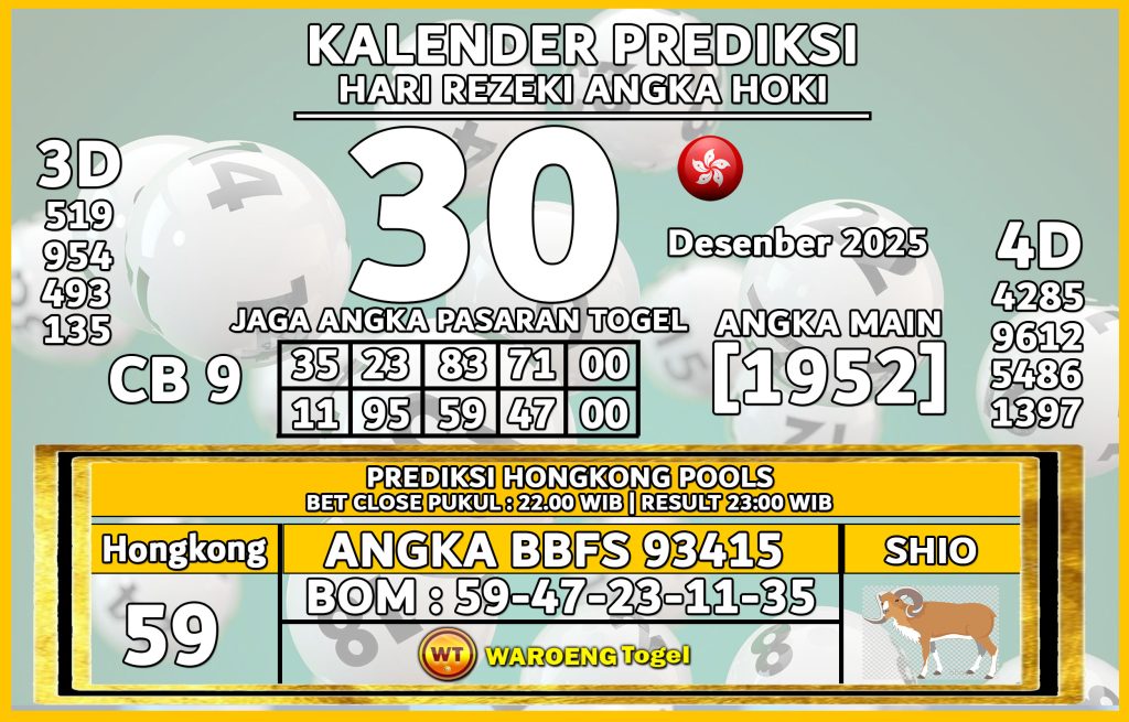 Prediksi Togel Bocoran HK Selasa 30 Desember 2025