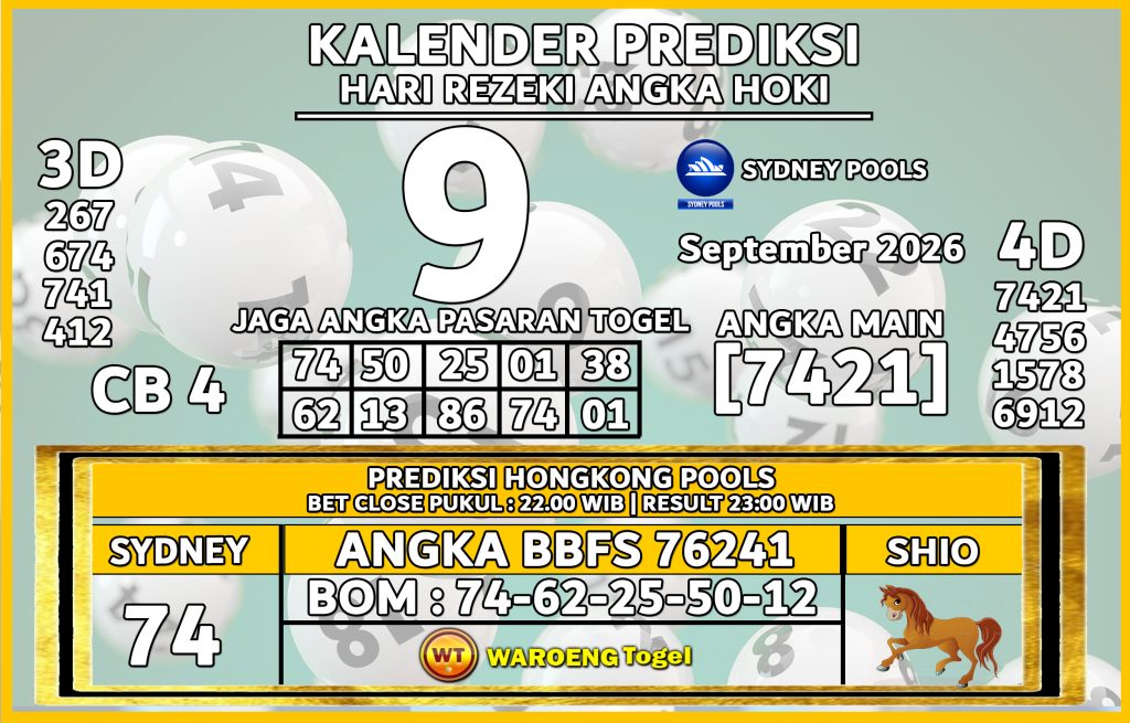 Prediksi Togel Bocoran SDY Rabu 9 September 2026